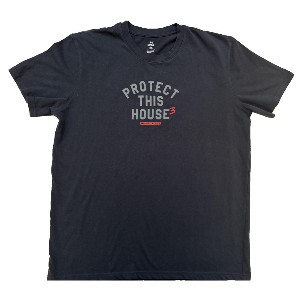 Under Armour Protect This House Graphic Tee 2023 Black Mens Loose Gymcore L